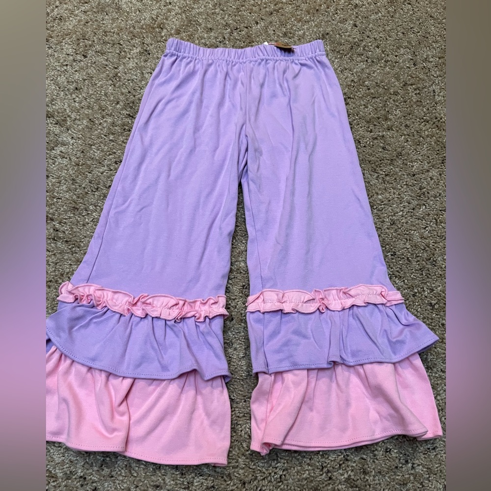 Lolly Wolly Doodle girls size 10 Capri ruffle pants NWT